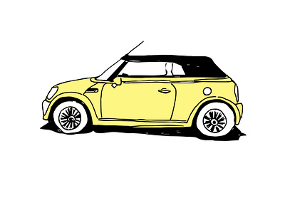 MINI COOPER blackandwhite car city life cool enjoy fancy fun good life graphic art graphic studio illustraion luxury mini cooper minimalist prints retro style tel aviv yellow