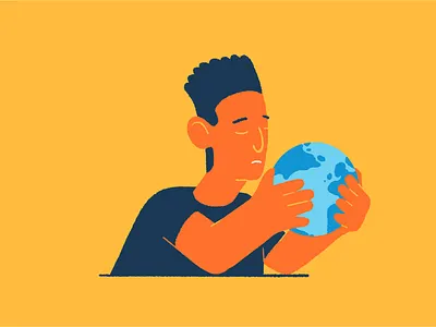 Depressed pessimist character characterdesign doodle earth globe illustration illustrator