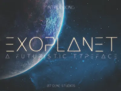 EXOPLANET - A Futuristic Typeface design font futuristic futuristic font graphic design modern modern design space space font typeface