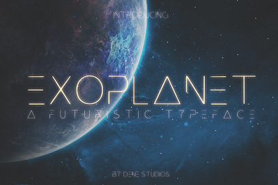 EXOPLANET - A Futuristic Typeface design font futuristic futuristic font graphic design modern modern design space space font typeface