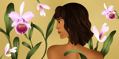 The Unlikely Story of the Body Who Loved the World body botanical character drawing earthy figure gay magazine illustration illustrative leaves nude orchid procreate texture woman