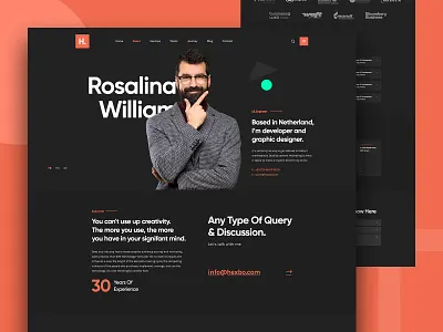 Hibix Personal Portfolio Design advisor clean cv cv website dark job landing landingpage minimal minimal website one page onepage onepage website page personal portfolio portfolio cv portfolio website vita website