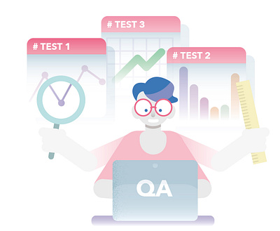 QA Test 2d development illustrations