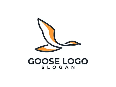 GOOSE animal brand flying goose line art logo