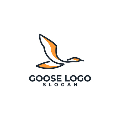GOOSE animal brand flying goose line art logo