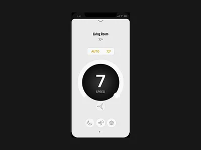 Speed Control Concept black and yellow ceilingfan control controller controllers controls ecobee fan fan control iot nest smart smart home smart home app smart house smarthome speed