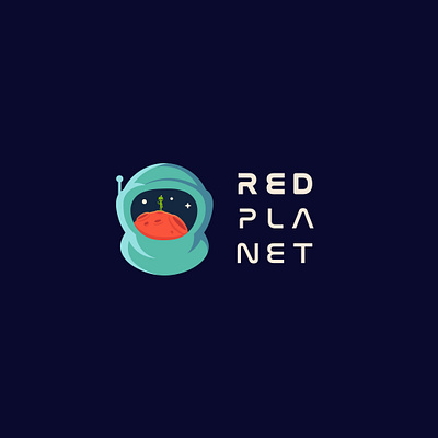 red planet alien design icon illustration logo mars planet red planet vector