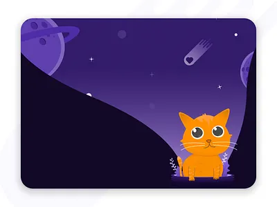 Cat: welcome to my universe cat character design cute animal design funny illustration love planet universe vector vivid