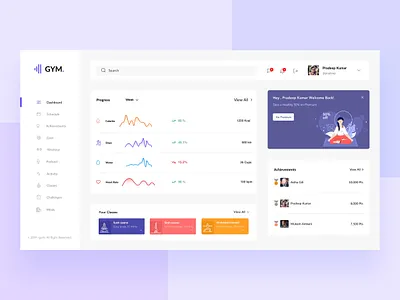 fitness tracker Dashboard dashboad design fitnesstracker graphic gym illustration ui uidailychallenge uidesign userexperiencedesign userinterface ux uxui web
