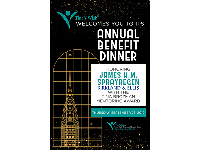 Tina's Wish Annual Benefit Dinner Poster benefit dinner brochure cancer fundraiser fundraising health care healthcare medical medicine new york non profit nonprofit poster program