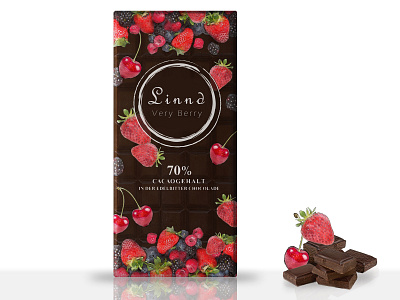 Very Berry Chocolate Redesign 2d illustration chocolate bar dribbbleweeklywarmup dribble package design redesign weekly challenge weekly warm up