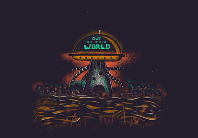Out of This World bardot brush design flat hand drawn illustration procreate procreate app procreate brushes