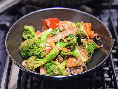 Oiled Food broccoli food photography photoshop