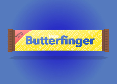 Butterfinger Redesign (Dribbble Rebound) adobe illustrator candy bar candy design chocolate chocolate packaging dribbble graphic design illustration illustrator rebound vector vector art