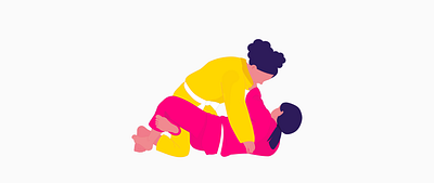 Half Guard bjj brazilian jiu jitsu guard half illustration jiu jitsu jiu jitsu jiujitsu position