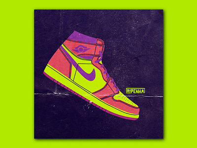 Air Jordan One air jordan album artwork album cover ghetto hip hop jordans madewithcoolors neon neon colors nike poster poster design sneakers urban urban art