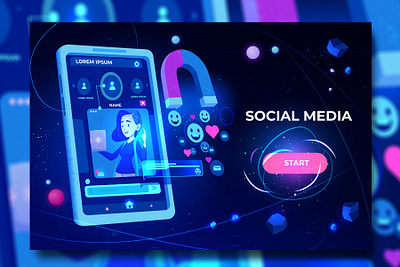 Social Media app branding design illustration illustrator web