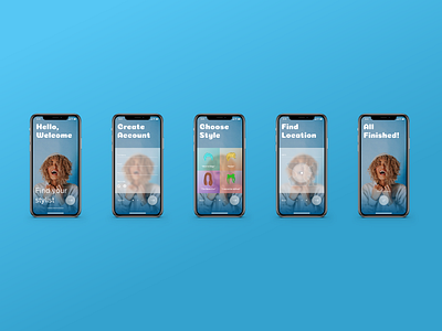 Hair Stylist app design illustration ui ux