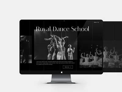 Royal Dance School Slider Design black and white dance school slider ux ui webdesign