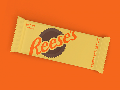 Reese's wrapper redesign candy candy wrapper chocolate chocolate bar chocolate packaging dribbble dribbbleweeklywarmup label packaging reeses weekly challenge weekly warm up wrapper