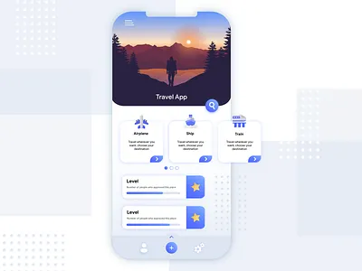 Travel app dribbble app concept design flat illustrator travel ui ux