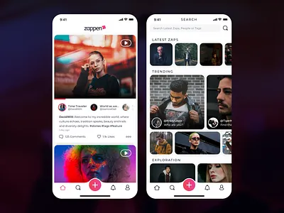 Zappen Stories clean daily icons minimal photos sketch stories ui ux video