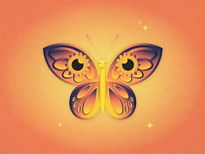 Afterglow. afterglow brand identity butterfly color glow illustration illustration art lines rainbow stars sunset