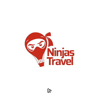 NINJA TRAVEL lOGO CONCEPT baloon brand branding design designer garagephic studio graphic icon illustration inspiration logo ninja ninja logo travel travel logo vector