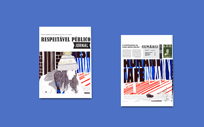 Capa e contracapa jornal "Respeitável Público" design editorial illustration