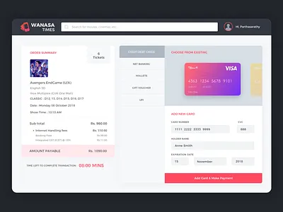 Credit Card Payment app book app branding card creditcard design order summary payment payments ticket ticketbooking typography ui ux web