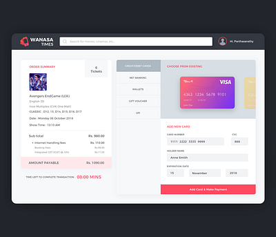 Credit Card Payment app book app branding card creditcard design order summary payment payments ticket ticketbooking typography ui ux web