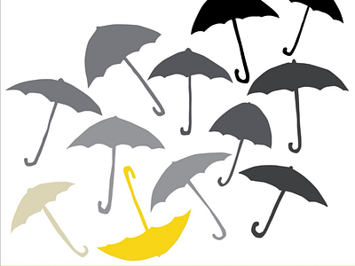 Autumn essential hand drawing silhouette illustration umbrella vector art