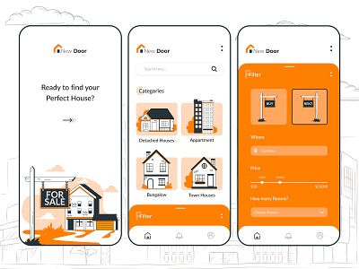 Home Search App app concept app design app designer india app development app development company buy online house icons design real estate real estate app rent home ui ux