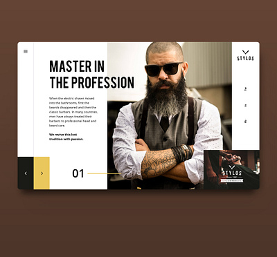 Stylos | Barber Webdesign b2b barber barbershop business website commerce dailyui hipster landingpage profession shop ui ui ux uidesign