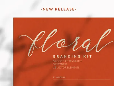 Floral Branding Kit Template branding design design resources nantiaco graphics template