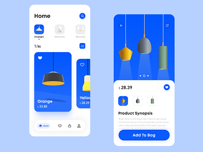 Selling Lamps App app ui