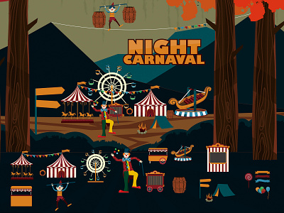 Night Carnaval vector carnaval design hallowen image editing logo party product design typography vector