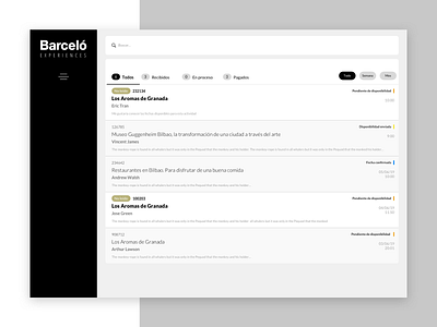 Barceló cpanel app cms cpanel design interaction design minimal ui ux web