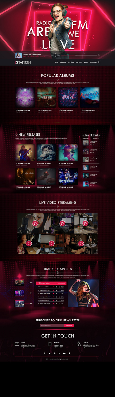 Radio FM creative design graphic desgin radio song poster ui ux web website