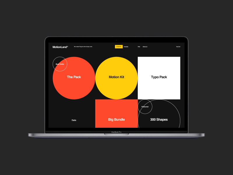 MotionLand animation minimal motion principle promo typography ui ux web website