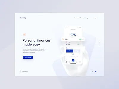 Budget App - Landing page animation app branding finance fintech illustration minimalism mobile print product design typography ui web design