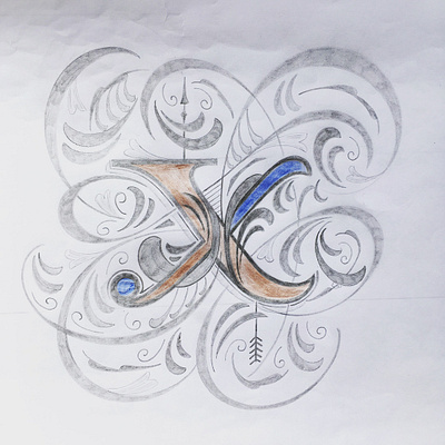 x - Letter flourishes lettering script