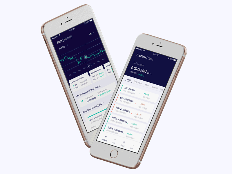 Positions and stats app branding crypto crypto wallet cryptocurrency dashboard design flat mobile positions stats table ui ux