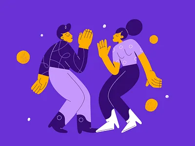 Let's twist again! character color dance drawing illustration man party people procreate twist woman