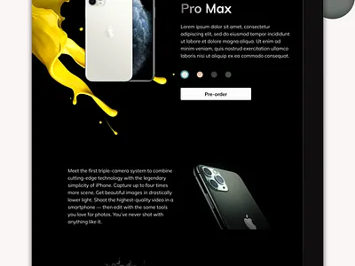 Product page iPhone 11 Pro Max design iphone product web