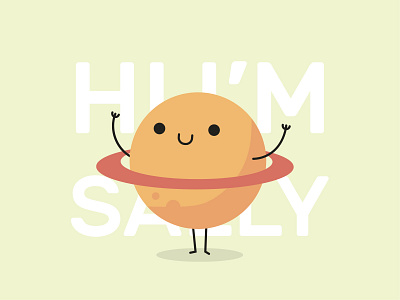 Say hello to Sally! character planet sally saturn simple design simple illustration