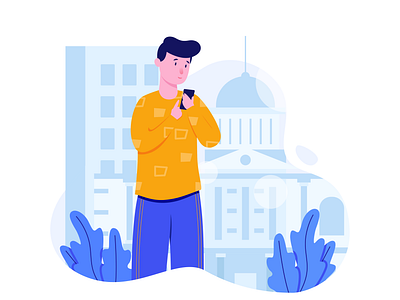 Hold your phone animation app design flat icon illustration illustrator ui vector website