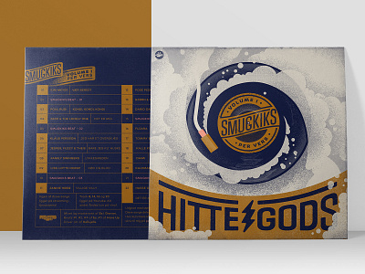 Smugkiks - Hitte Gods - Song Compilation Release Cover back compilation cover dust front hellsjells music release sleeve smugkiks songs textured typography vinyl vinyl player