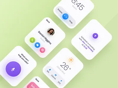 Watch Screens app application clean colors gradient green minimal mobile round ui ux watch watchos