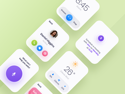 Watch Screens app application clean colors gradient green minimal mobile round ui ux watch watchos